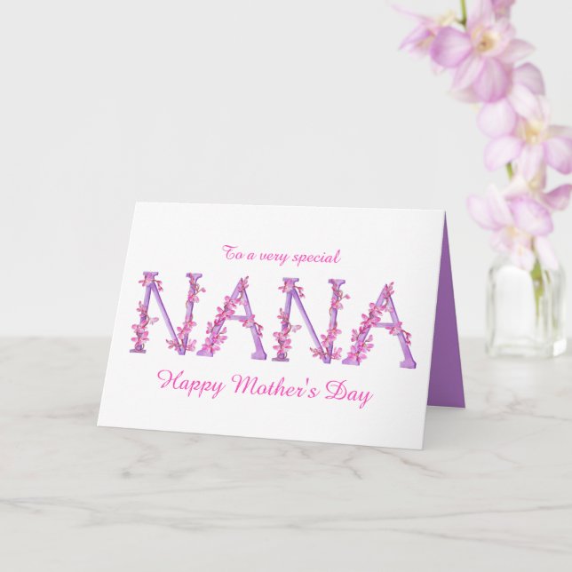 Tarjeta Nana acuarela Orquídea Día de la Madre personaliza (Orquídea)