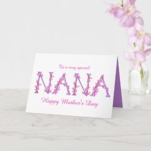 Tarjeta Nana acuarela Orquídea Día de la Madre personaliza