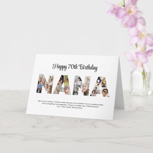 Tarjeta Nana Carta Collage de fotos Cutout Abuela Cumpleañ (Orquídea)