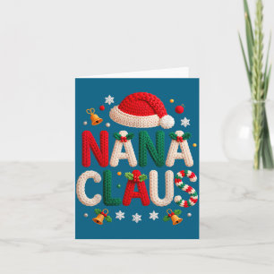 Tarjeta Nana Claus Diseño Tejido Abuela Pijama Familia Ma