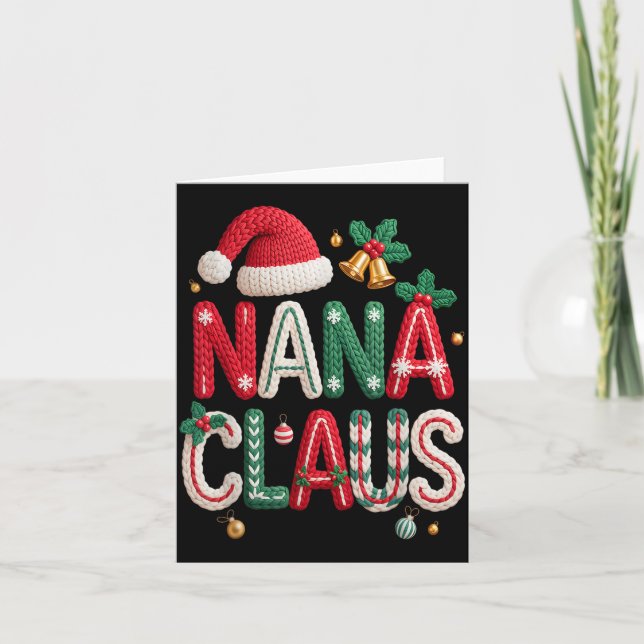 Tarjeta Nana Claus Santa Claus Grandma Family Matching Chr (Anverso)