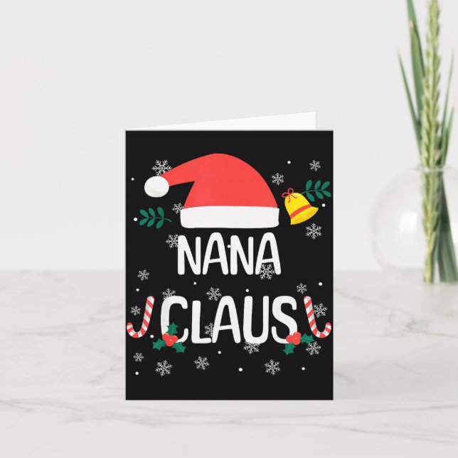 Tarjeta Nana Claus Santa Hat First Christmas Xmas Family P (Anverso)