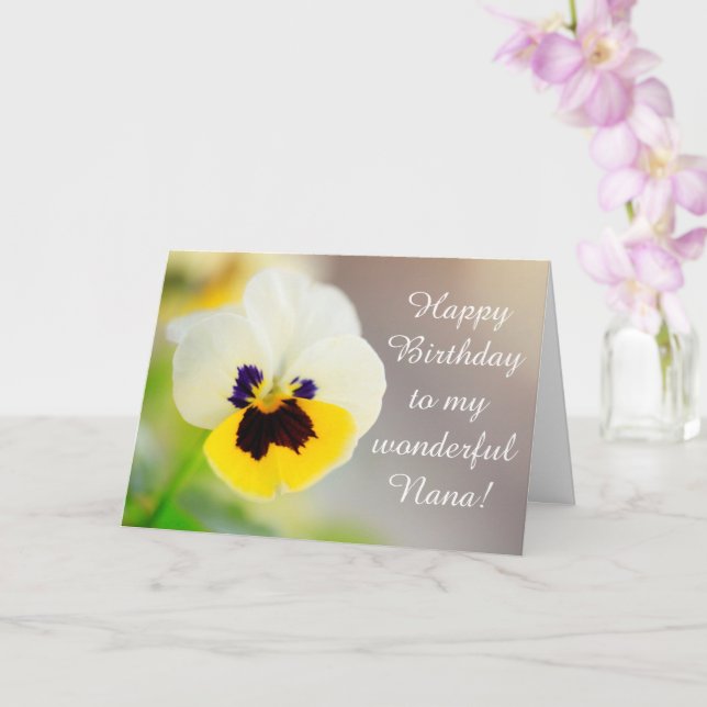 Tarjeta Nana, cumpleaños de la abuela Pansy (Orquídea)