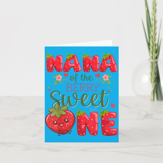 Tarjeta Nana de la dulce de la fresa cumpleaños 1 (Anverso)