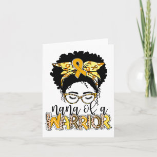 Tarjeta Nana De Warrior Black Messy Bun Cáncer Infantil A