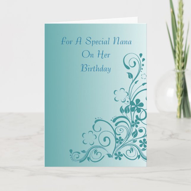 Tarjeta Nana Floral Birthday Card (Anverso)
