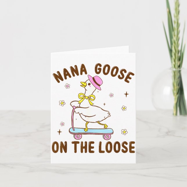 Tarjeta Nana Goose On The Loose Funny Birthday Matching Fa (Anverso)