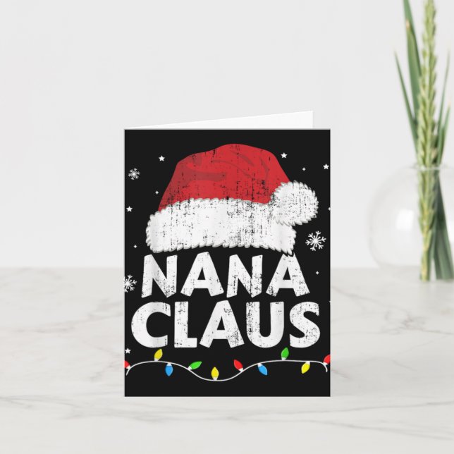 Tarjeta Nana Grandma Claus Christmas Lights Matching Famil (Anverso)