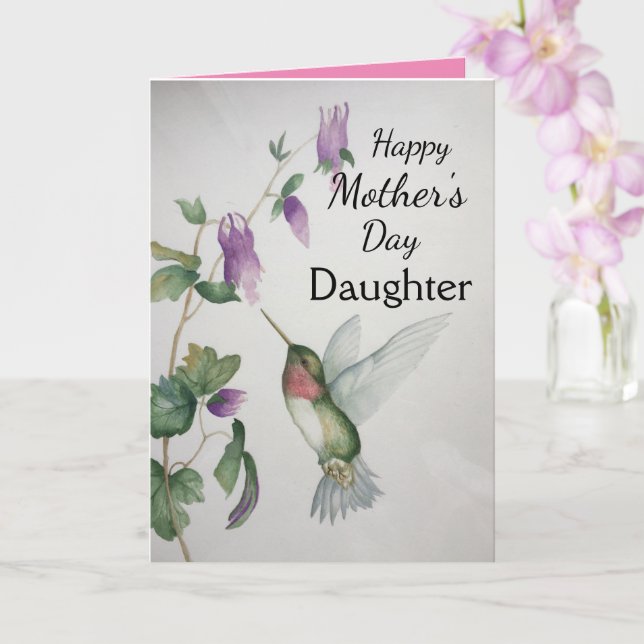 Tarjeta Nana Happy Mother's Day Hummingbird Card (Orquídea)