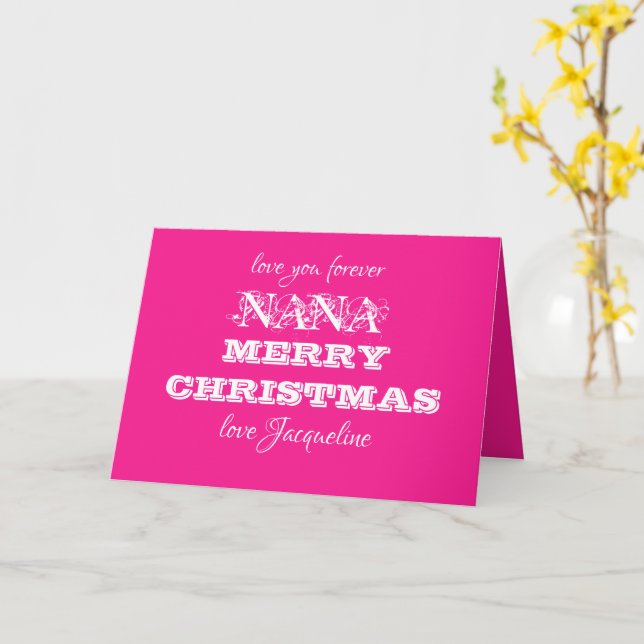 Tarjeta Nana Merry Christmas Nombre personalizado Cute ros (flor amarilla)