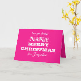 Tarjeta Nana Merry Christmas Nombre personalizado Cute ros
