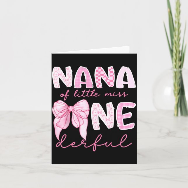 Tarjeta Nana Of Little Miss Onederful First Birthday Girl  (Anverso)