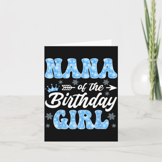 Tarjeta Nana Of The Birthday Girl Snowflakes Winter Christ (Anverso)