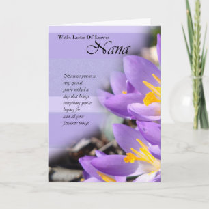 Tarjeta Nana púrpura crocus Birthday Card