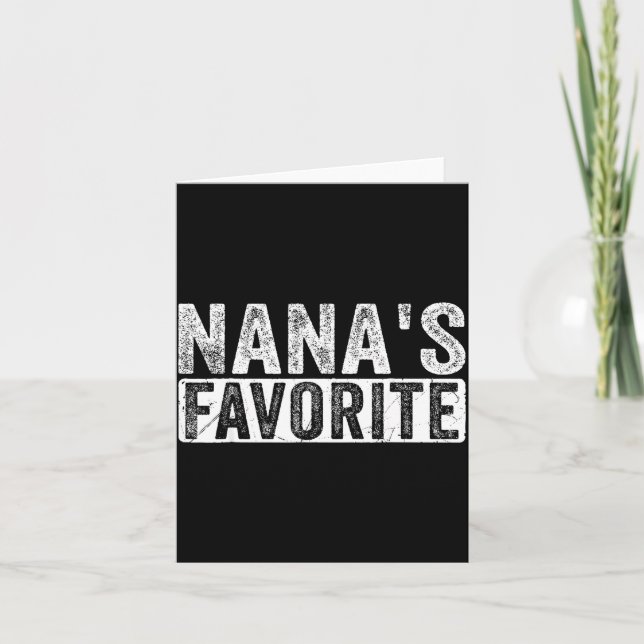 Tarjeta Nana’s Favorite Cute Family Granhild Quote Proud G (Anverso)