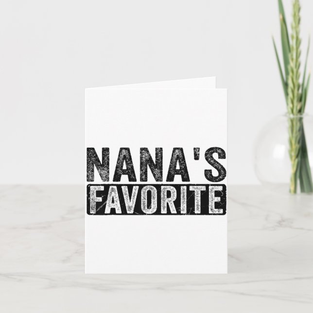 Tarjeta Nana’s Favorite Cute Family Granhild Quote Proud G (Anverso)