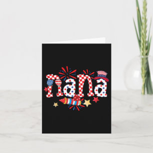 Tarjeta Nana Sungles Uu Bandera Fuegos Artificiales Patrió
