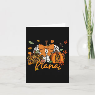 Tarjeta Nana Thankding Leopard Pumpkin Coquette Bow Mom