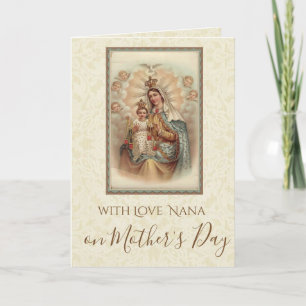 Tarjeta Nana Virgin Mary Jesus, abuela del Día de la Madre