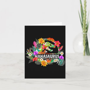 Tarjeta Nanasaurus abuela dinosaurio t rex flor día de la