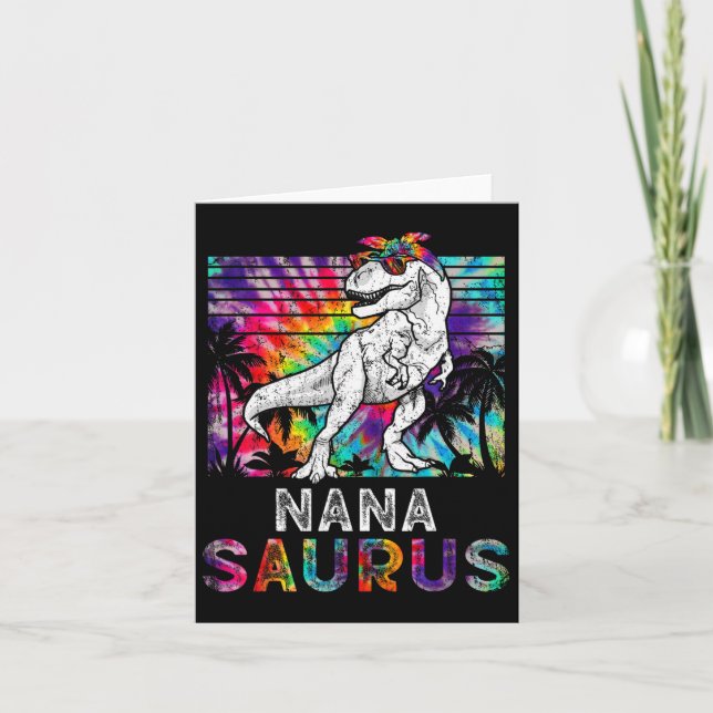 Tarjeta Nanasaurus Dinosaur Nana Saurus Familia Coincidien (Anverso)