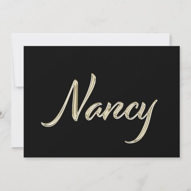 Tarjeta Nancy white gold Handwriting Karte (Anverso)