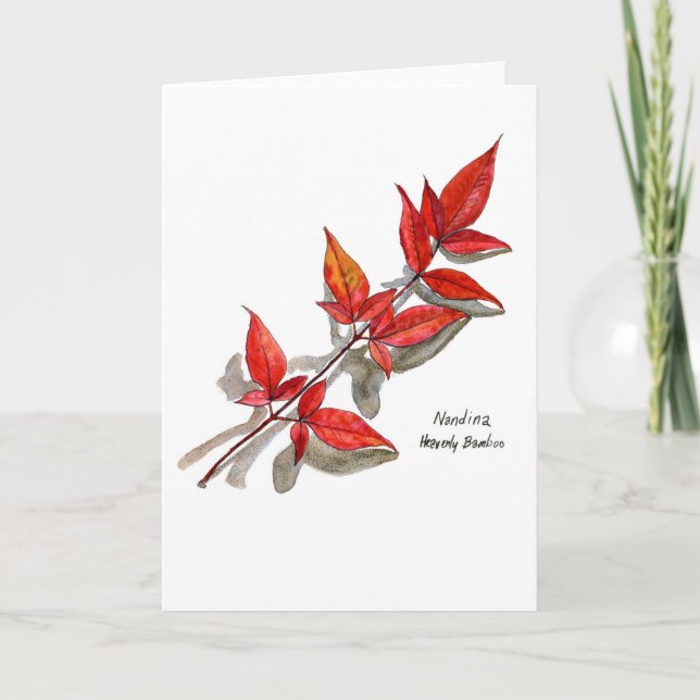 Tarjeta Nandina o el fuerte bambú (Anverso)