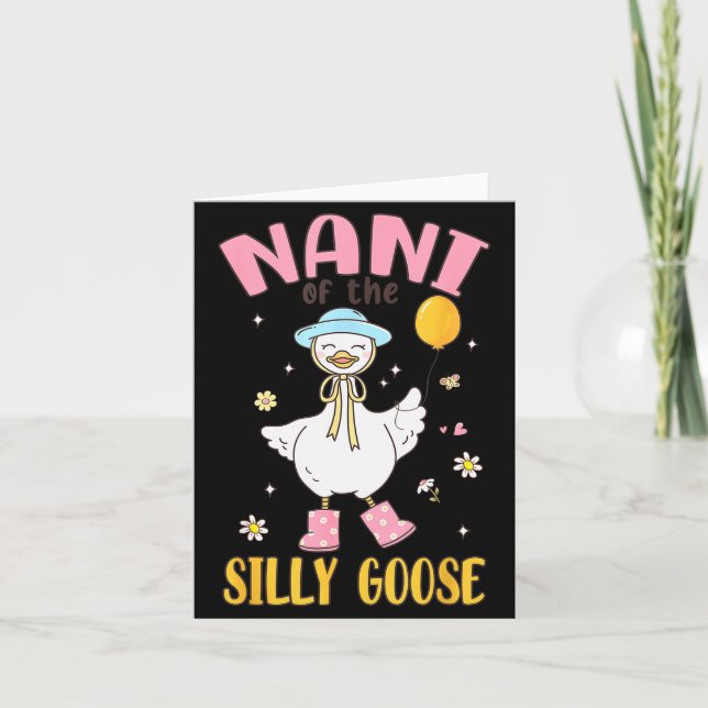 Tarjeta Nani Of The Silly Goose First Birthday Family Matc (Anverso)