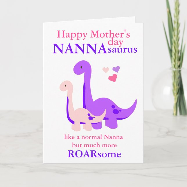 Tarjeta Nanna Dinosaur's Mother's Day Nanna saurus Card (Anverso)