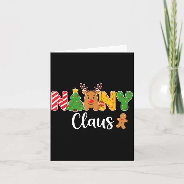 Tarjeta Nanny Claus Funny For Christmas With Reindeer And  (Anverso)