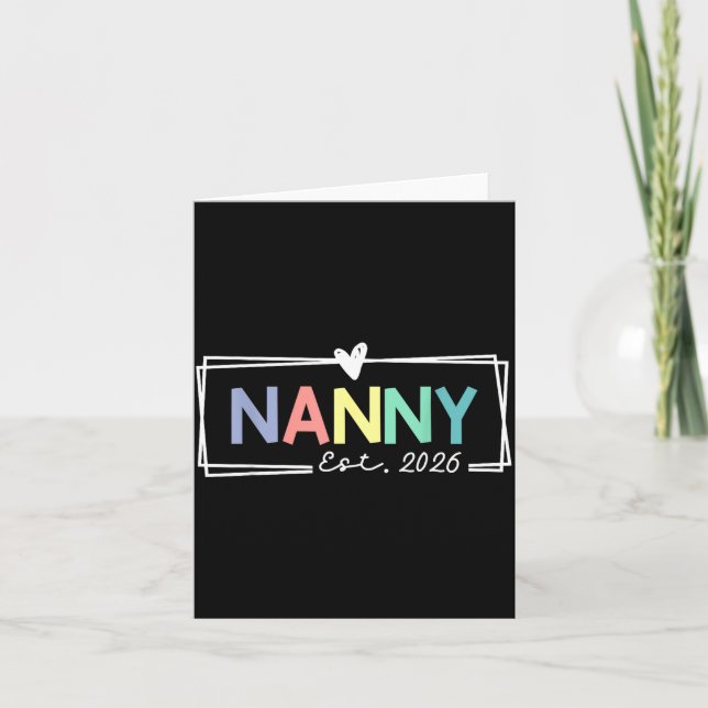 Tarjeta Nanny Est 2026 Promoted To Grandma 2026 For Grandm (Anverso)