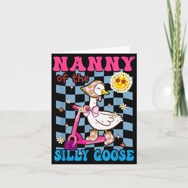 Tarjeta Nanny Of The Silly Goose First Birthday Family Mat (Anverso)
