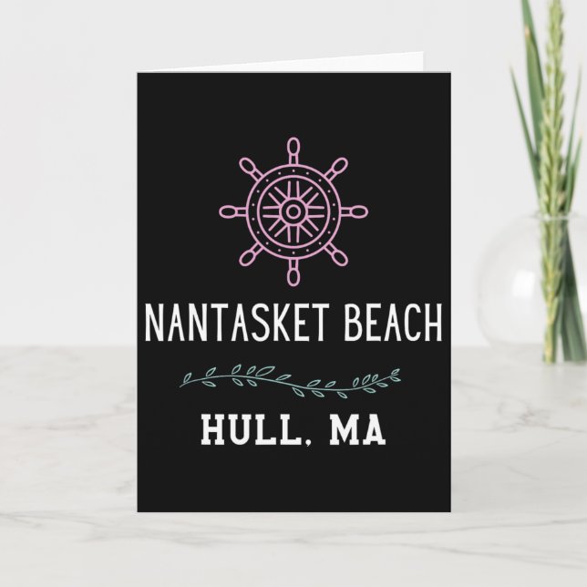 Tarjeta Nantasket Beach Trendy Hull Machusetts Vacation Tr (Anverso)