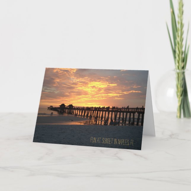 Tarjeta naples fl photo sunset (Anverso)