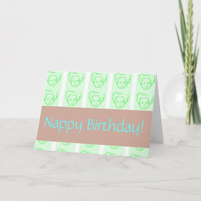 Tarjeta ¡Nappy Birthday! (Anverso)
