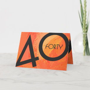 Tarjeta Naranja 40 Década Cumpleaños
