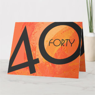 Tarjeta Naranja 40 Década Cumpleaños