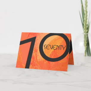 Tarjeta Naranja 70 Década Cumpleaños