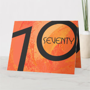 Tarjeta Naranja 70 Década Cumpleaños