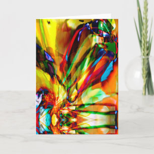 Tarjeta Naranja Amarillo Green Abstract Fantasy Flower Des