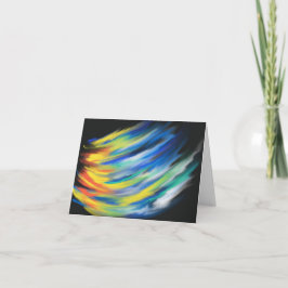 Tarjeta Naranja amarillo Llama azul arte cristiano moderno