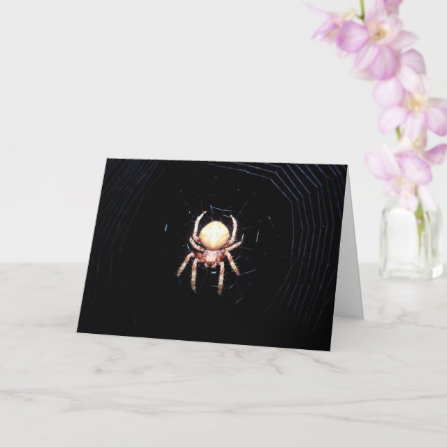 Tarjeta Naranja Araña tejedora de ruedas (Orquídea)
