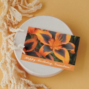 Tarjeta Naranja Asiático Lilis Para El Cumpleaños De La Ab