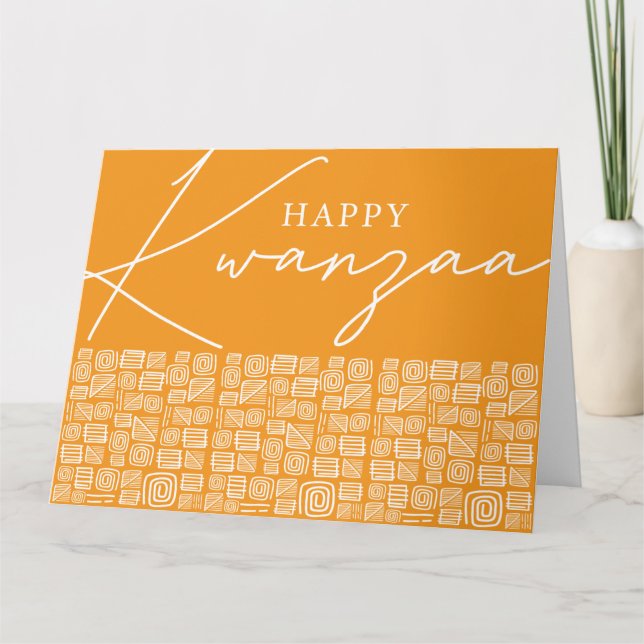 Tarjeta Naranja audaz Feliz feriado fotográfico único en K (Anverso)