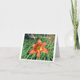 Tarjeta Naranja bonito Lily Photo Birthday
