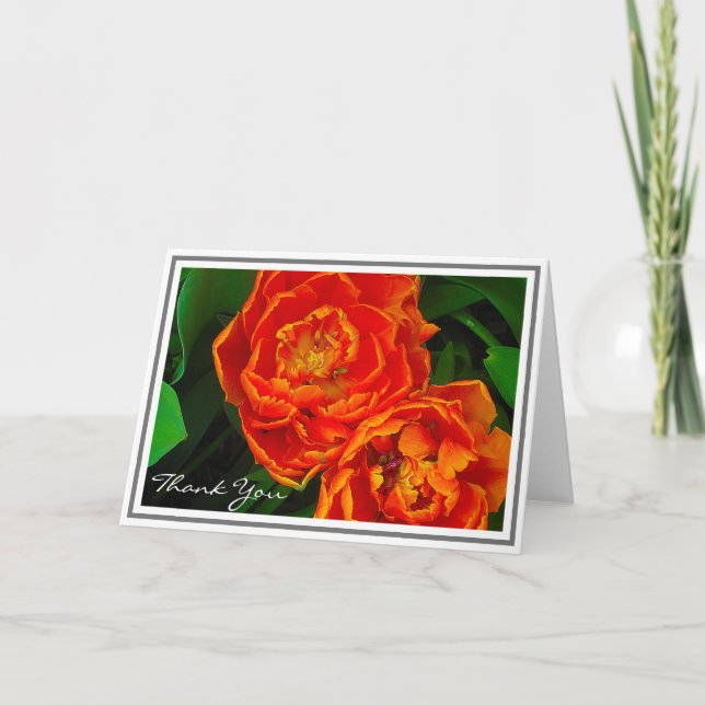 Tarjeta Naranja brillante Tulips contra oligarquía verde (Anverso)