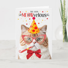 Tarjeta Naranja Británico Gato Shorthair MEOWvelous Cumple