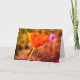 Tarjeta Naranja chiffon amapola y pared