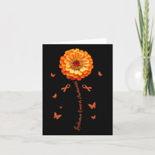 Tarjeta Naranja Cinta Leucemia Flor Sensibilización Cáncer