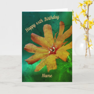 Tarjeta Naranja Daisy Flower Art Cumpleaños Personalizado